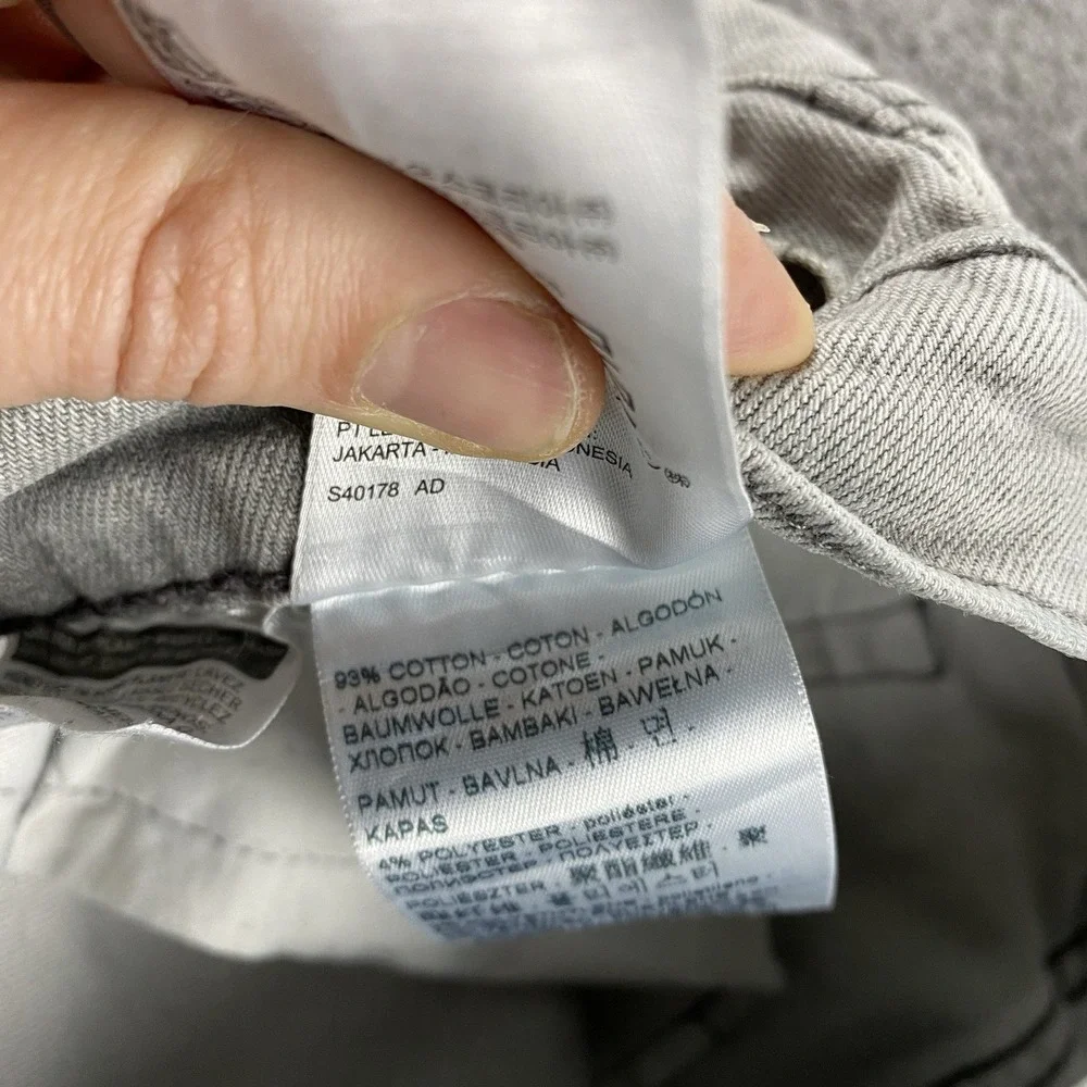 Levis 511 Slim‎ Jeans Mens 29x28 Light Gray Low Rise